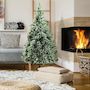 Voir la diapositive 2 : HOMCOM Sapin de Noël artificiel aspect enneigé Ø 100 x 210H cm 968 branches épines imitation Nordmann grand réalisme