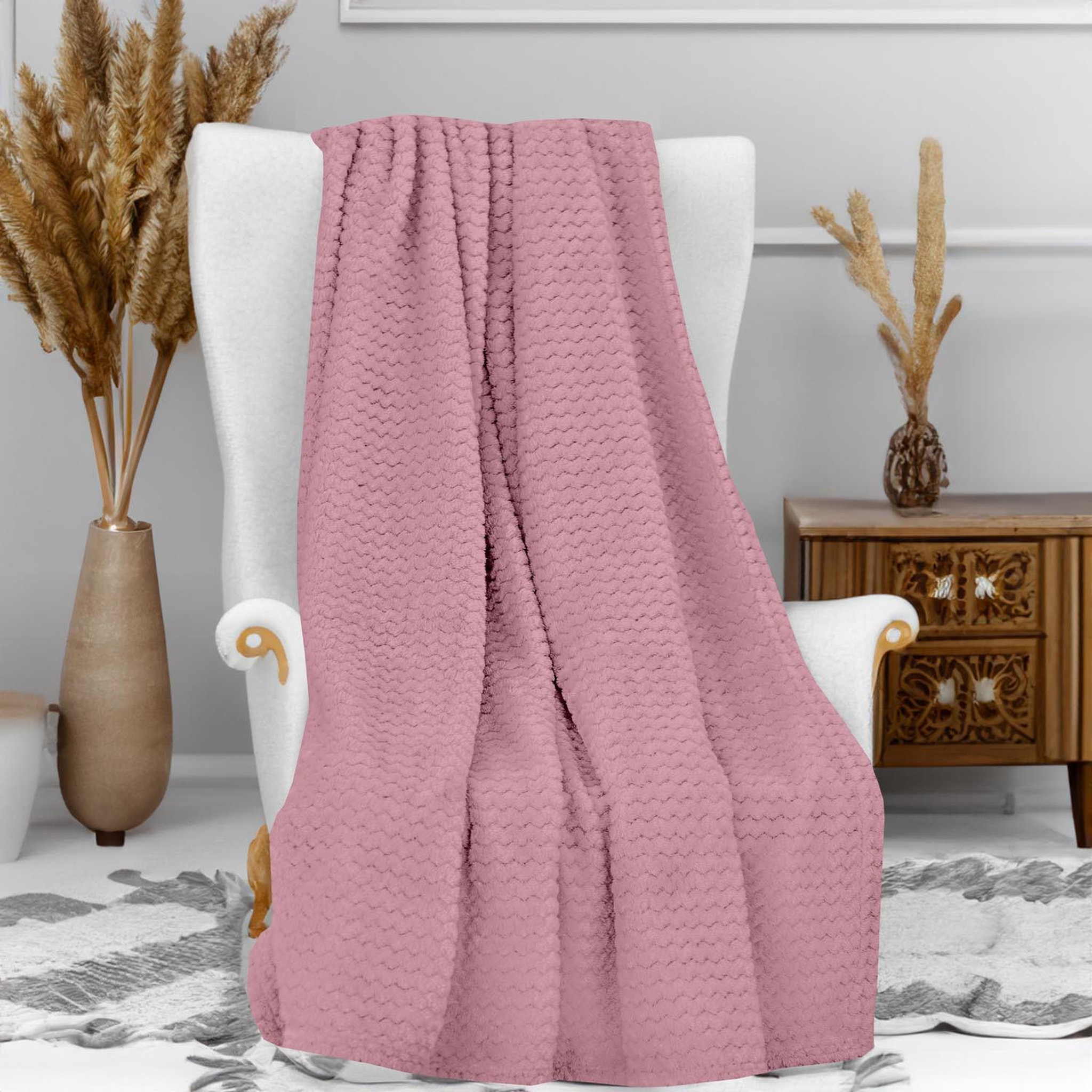 Voir la diapositive 2 : SOLEIL D'OCRE Couverture, plaid microfibre cocooning, par soleil d'ocre