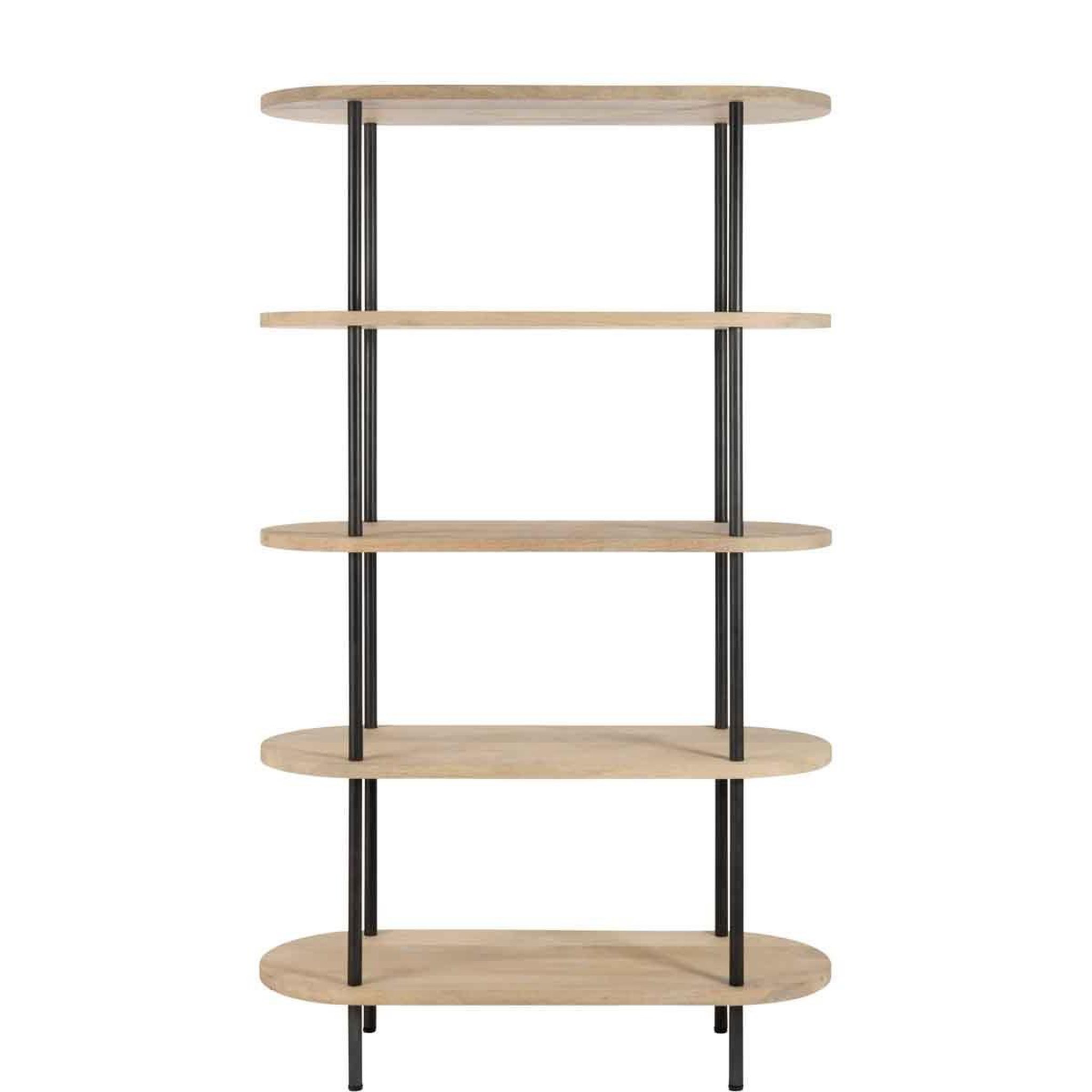 Voir la diapositive 2 : J-LINE Étagère 5 niveaux en bois  eli  176cm naturel