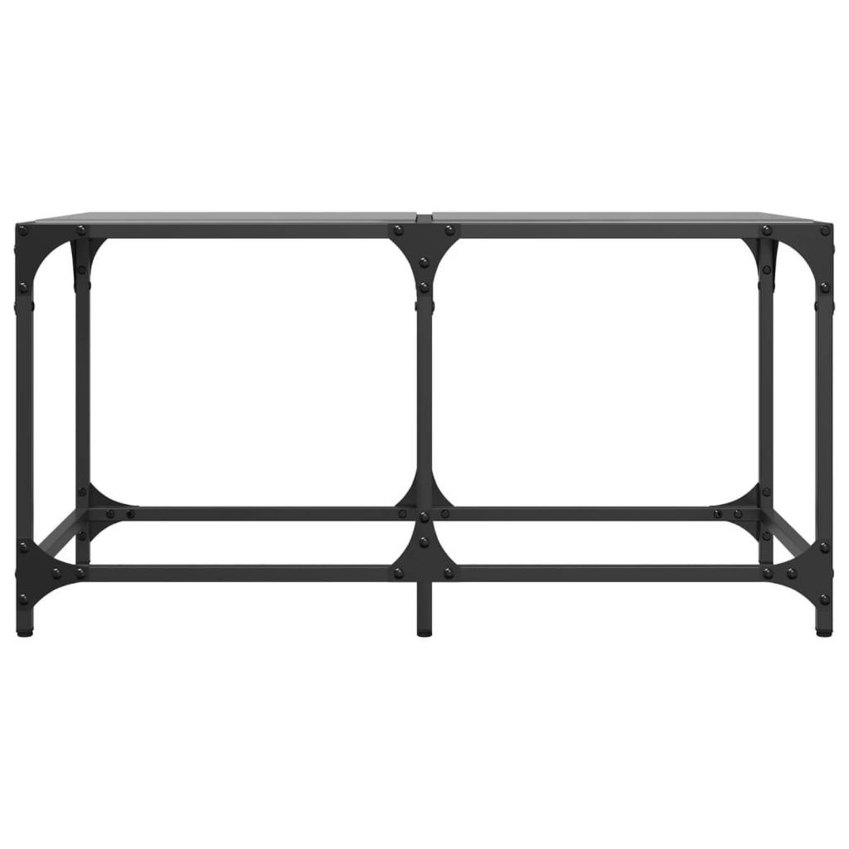 VIDAXL Table basse avec dessus en verre noir 78,5x40x40 cm acier