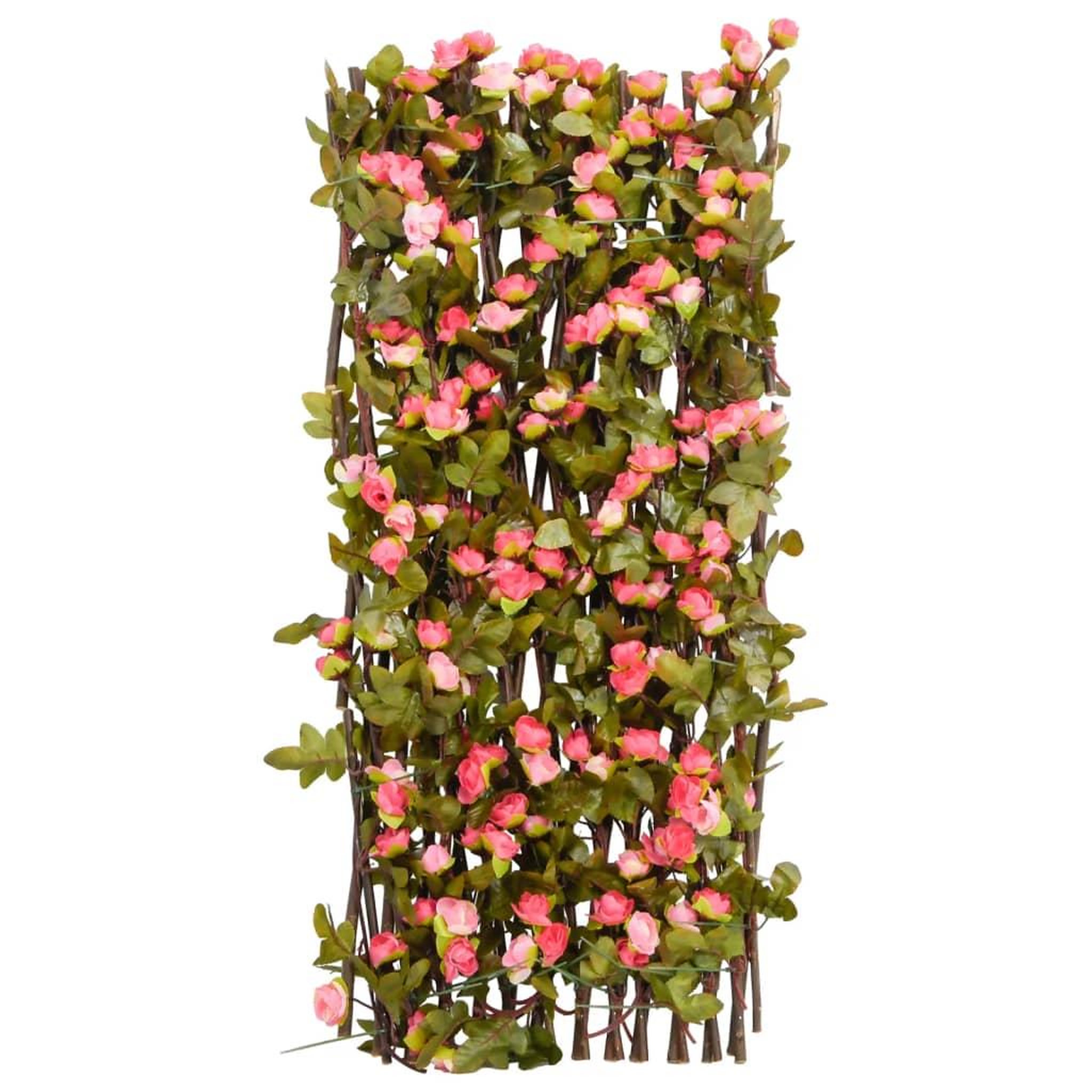 Voir la diapositive 4 : VIDAXL vidaXL Treillis de lierre artificiel extensible rose fonce 180x60 cm