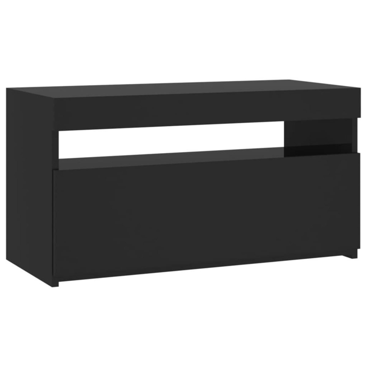 VIDAXL Meuble TV avec lumieres LED Noir 75x35x40 cm