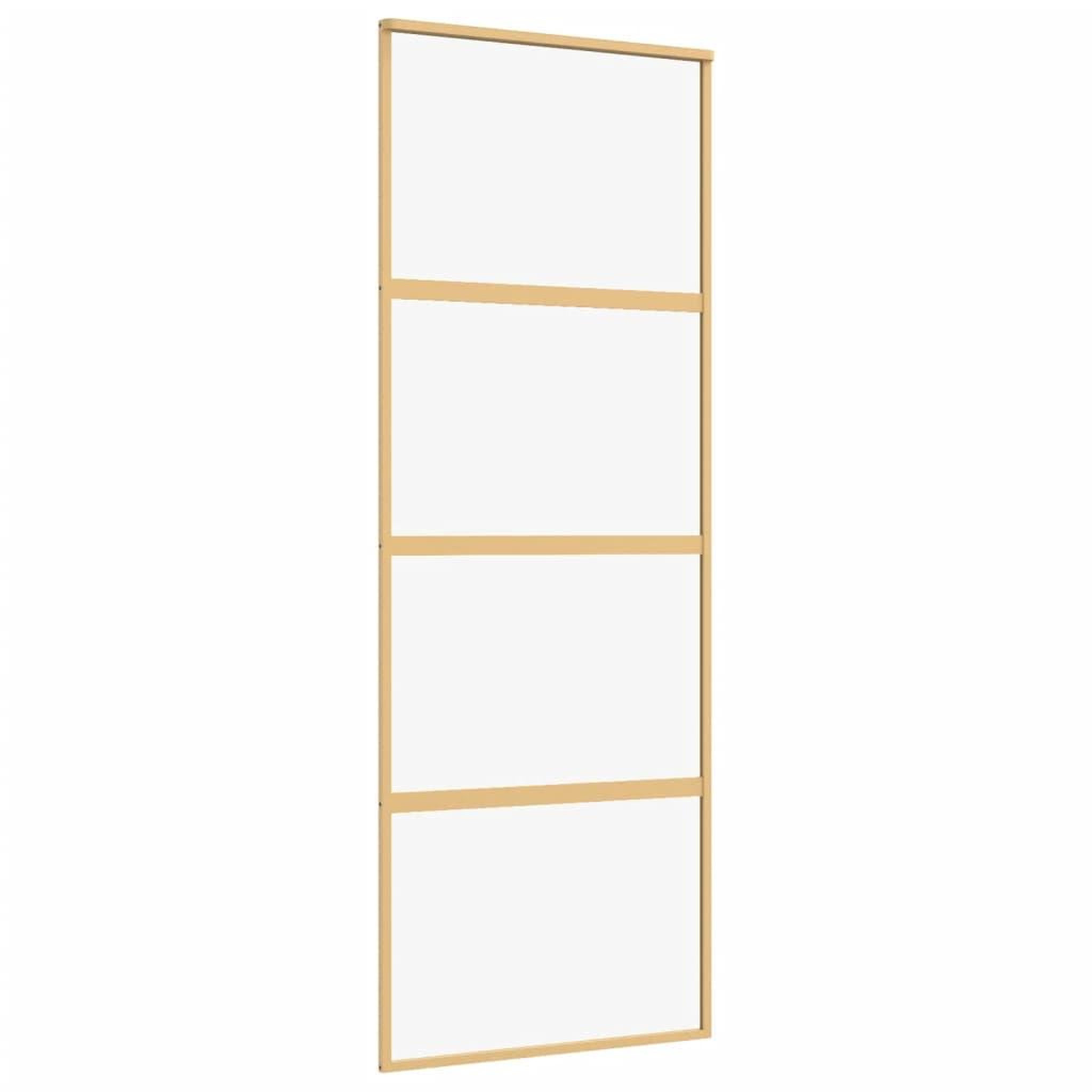 Voir la diapositive 2 : VIDAXL Porte coulissante dore 76x205 cm verre ESG clair et aluminium