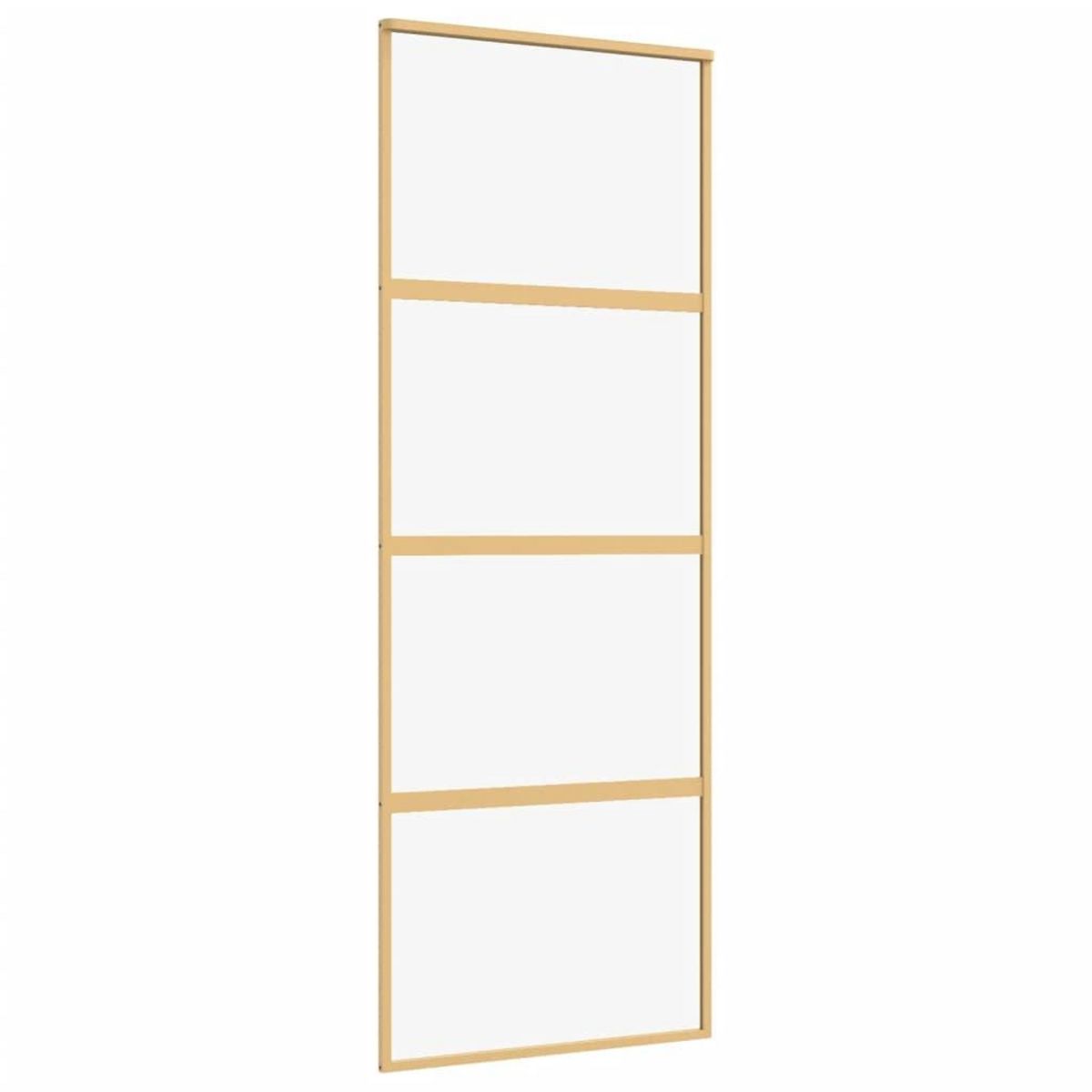 VIDAXL Porte coulissante dore 76x205 cm verre ESG clair et aluminium