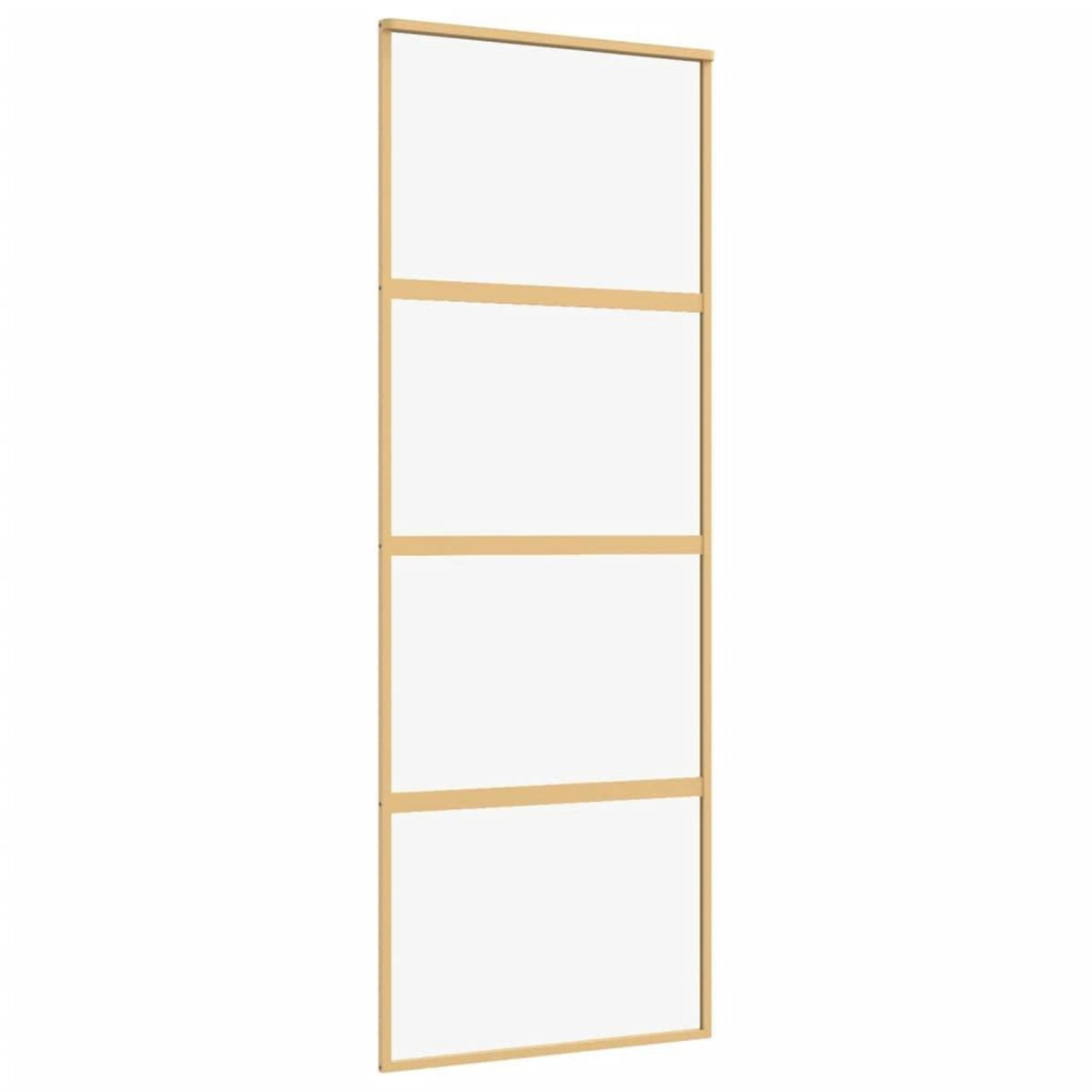 VIDAXL Porte coulissante dore 76x205 cm verre ESG clair et aluminium