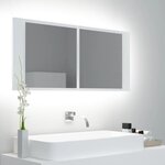 VIDAXL Armoire salle de bain a miroir LED Blanc 100x12x45 cm Acrylique