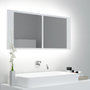 Voir la diapositive 1 : VIDAXL Armoire salle de bain a miroir LED Blanc 100x12x45 cm Acrylique