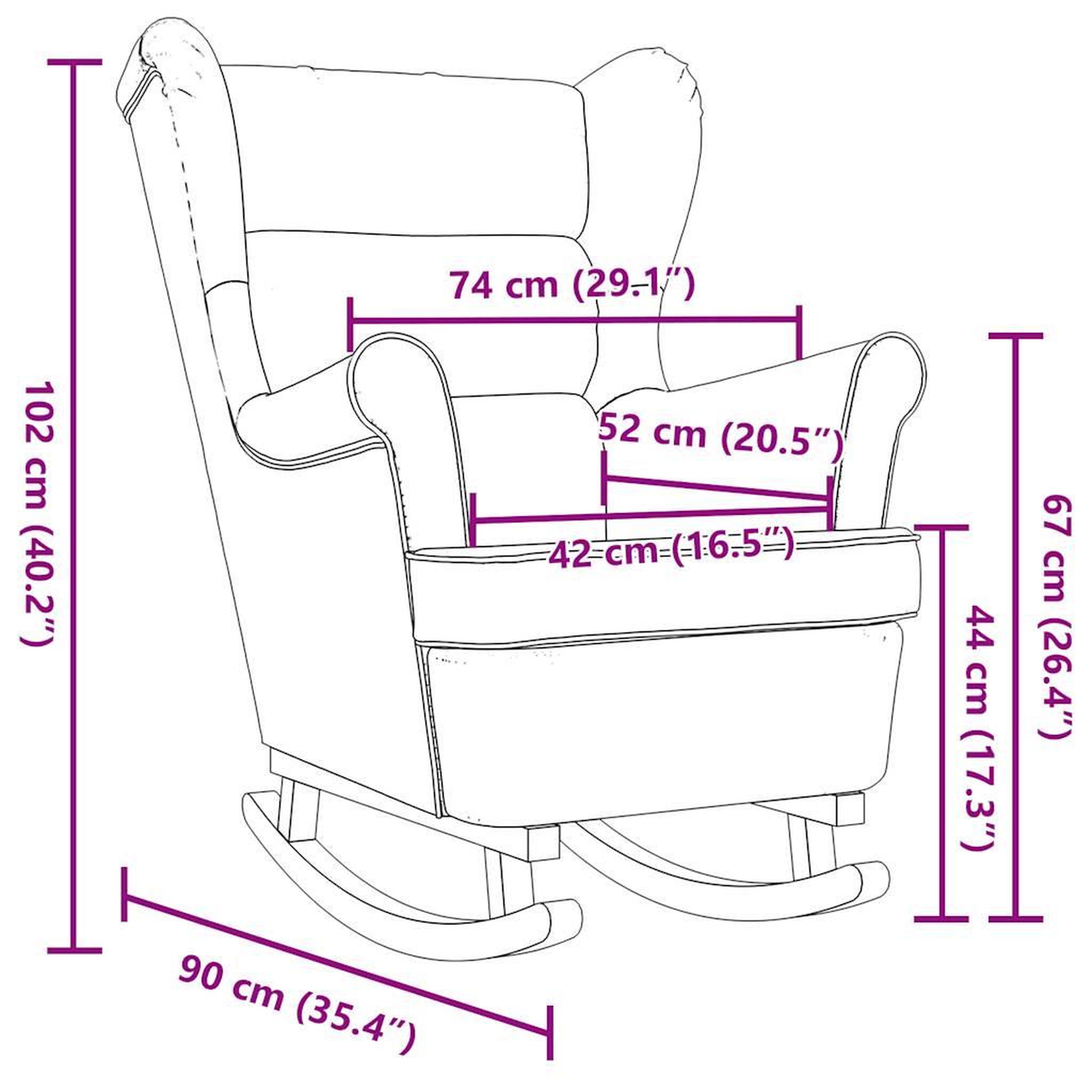 Voir la diapositive 6 : VIDAXL Chaise a bascule vert fonce 74x90x102 cm tissu