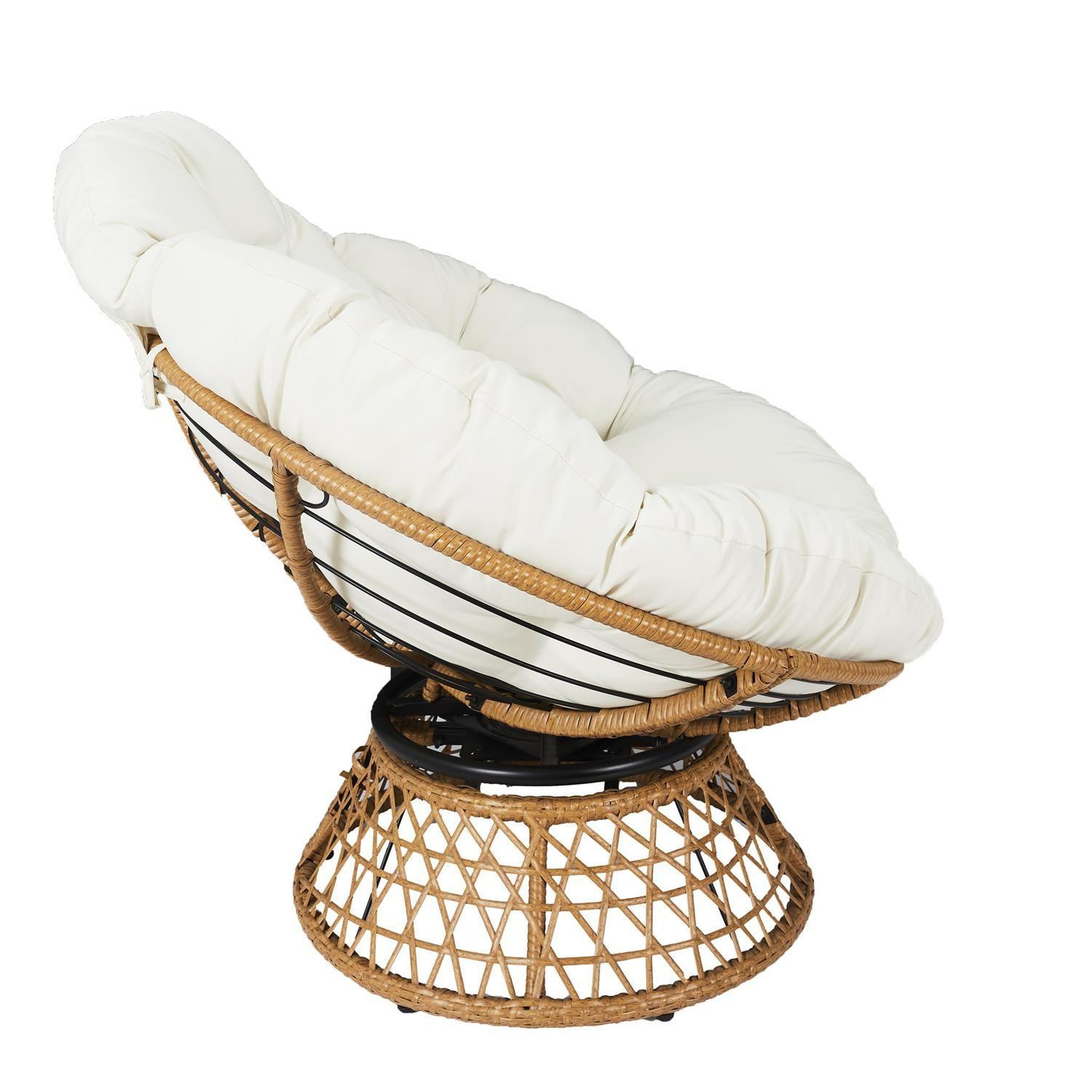 Voir la diapositive 4 : The Home Deco Factory Fauteuil papasan avec assise pivotante cancun - beige