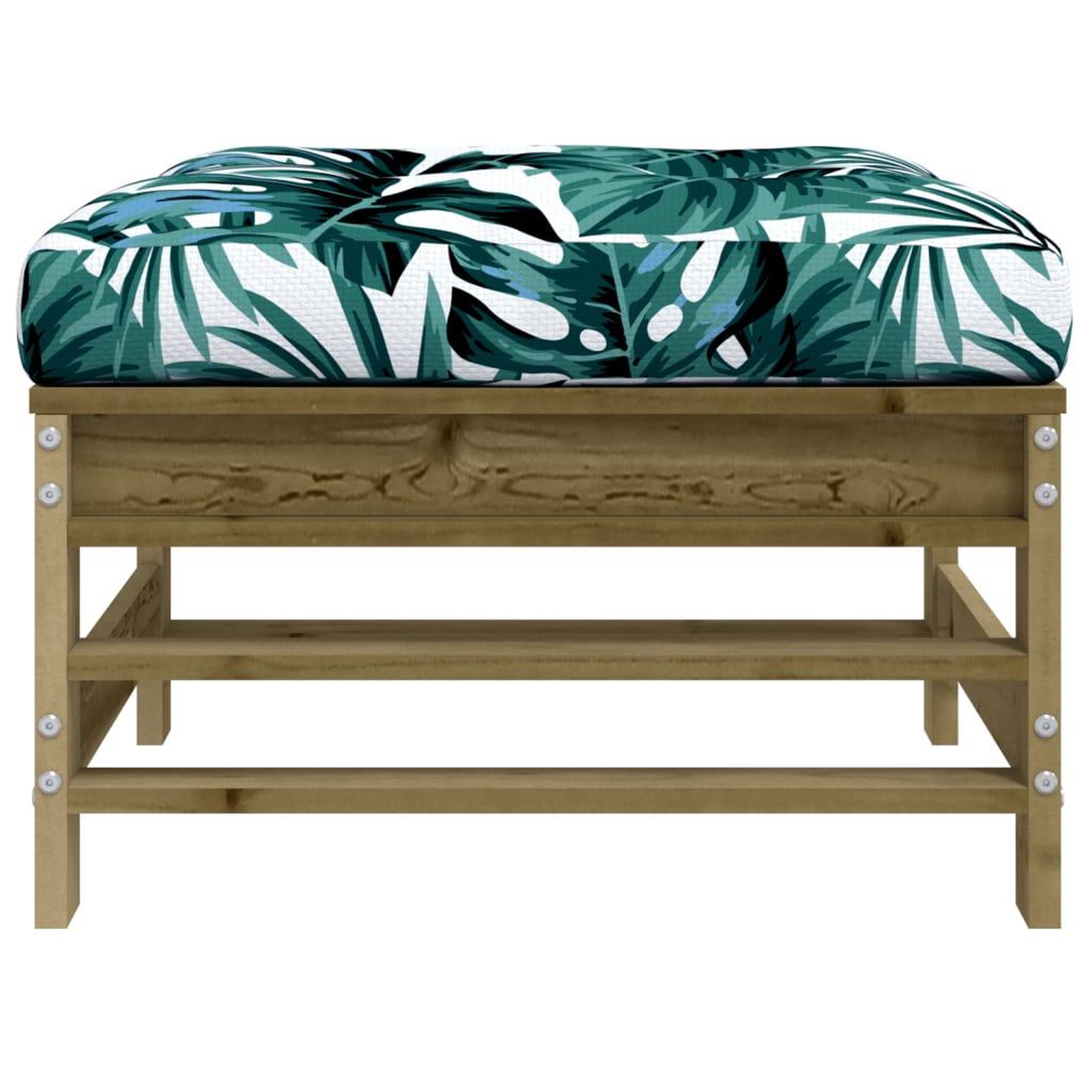 Voir la diapositive 4 : VIDAXL Repose-pied de jardin avec coussin bois de pin impregne