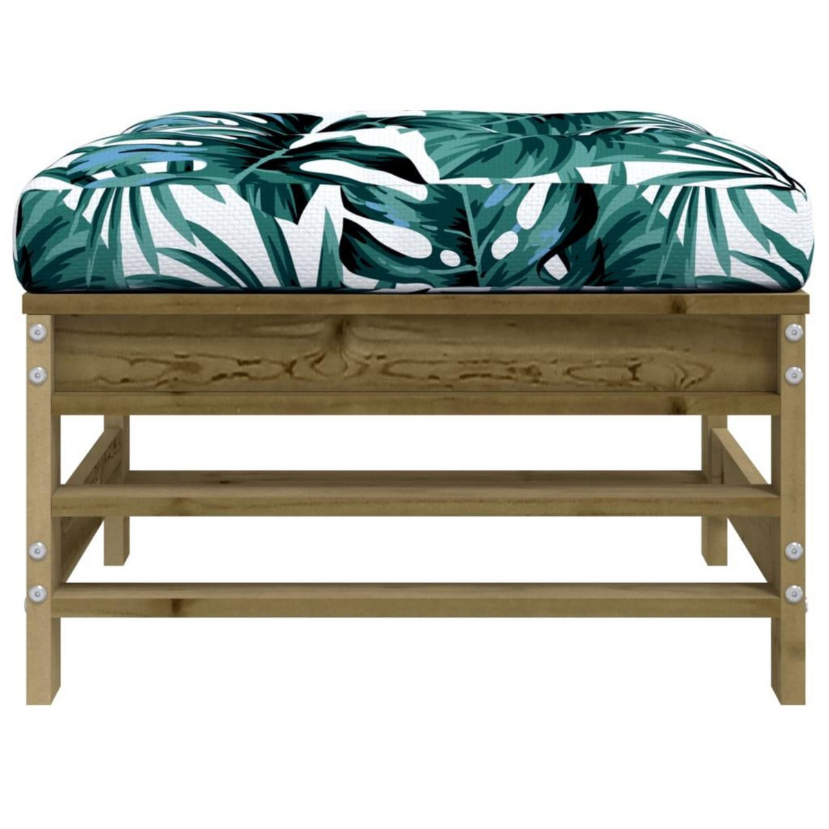 VIDAXL Repose-pied de jardin avec coussin bois de pin impregne
