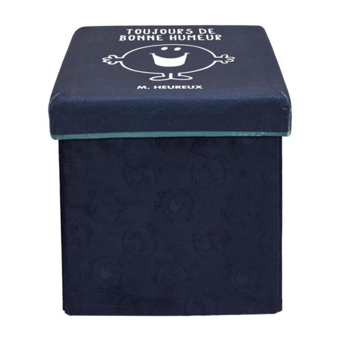 Paris Prix Pouf & Coffre Enfant  Monsieur Heureux  30cm Bleu