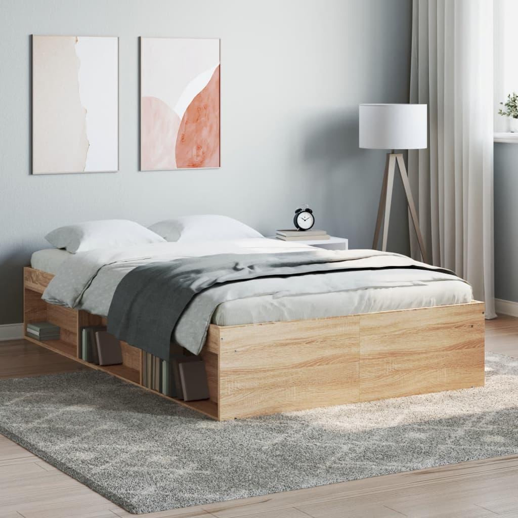 VIDAXL Cadre de lit sans matelas chene sonoma 120x190 cm