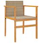 Voir la diapositive 4 : VIDAXL Chaises de jardin lot de 2 beige resine tressee et bois massif
