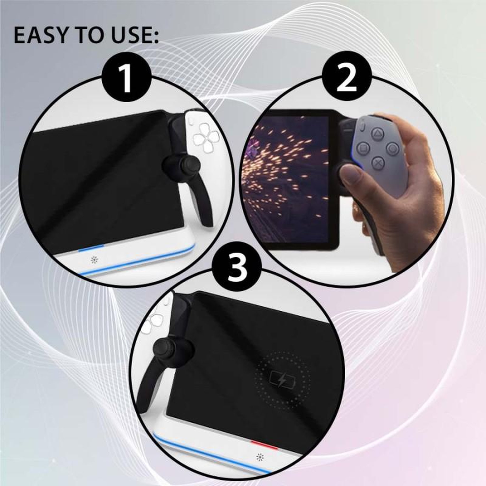 Voir la diapositive 2 : Subsonic Subsonic - Chargeur PS portal Led - accessoire support station de recharge led rvb pour PS portal