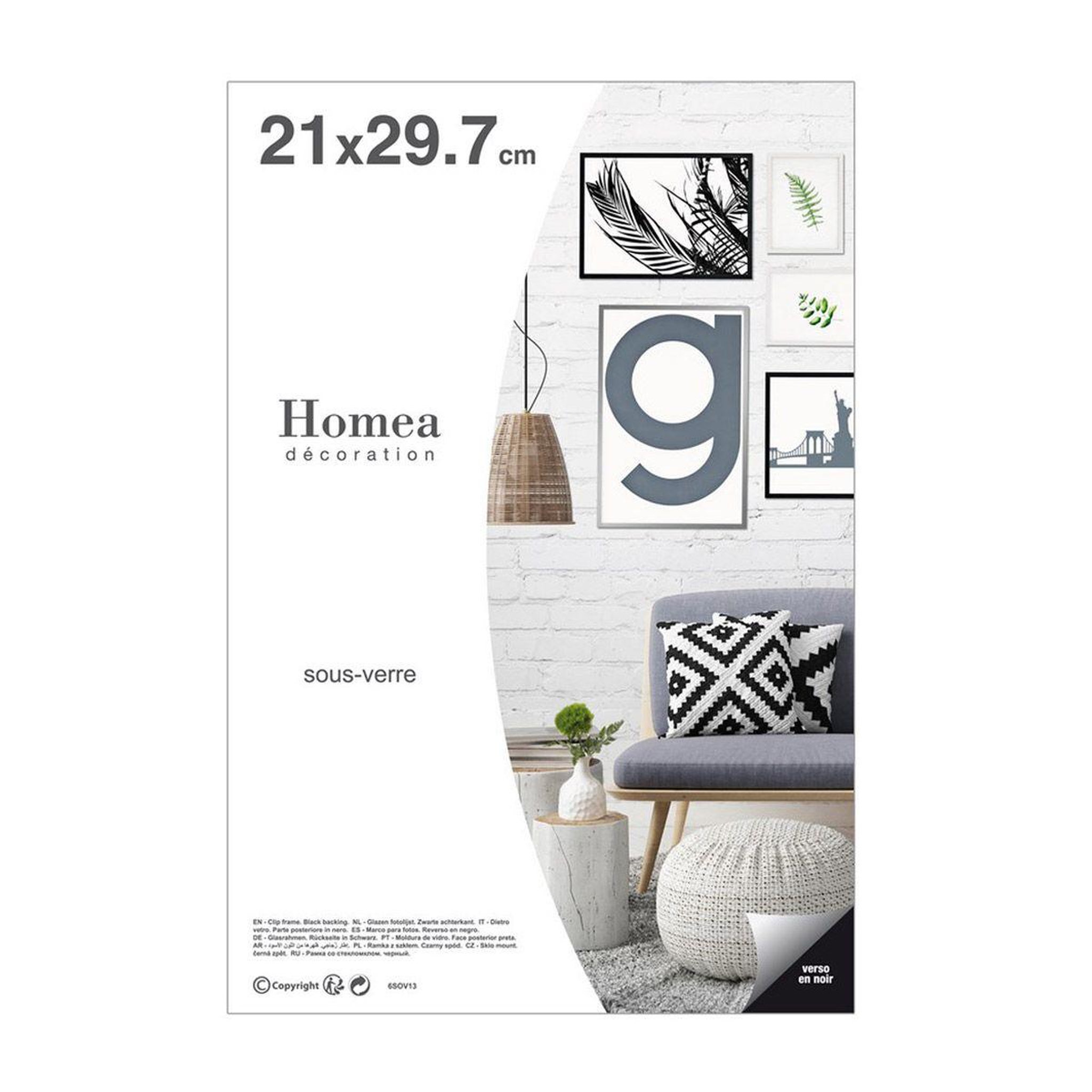 HOMEA Cadre sous verre  ilua  21x29cm transparent