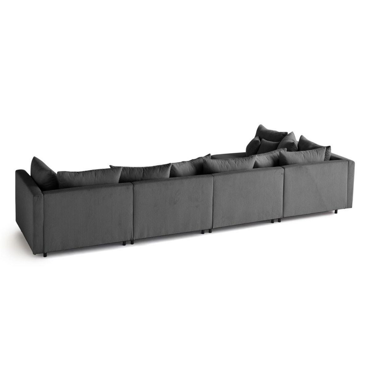 LISA DESIGN Edinburg - canapé modulable d'angle réversible 5 places - en velours côtelé