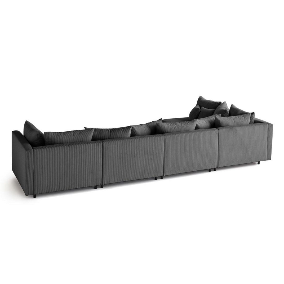 LISA DESIGN Edinburg - canapé modulable d'angle réversible 5 places - en velours côtelé