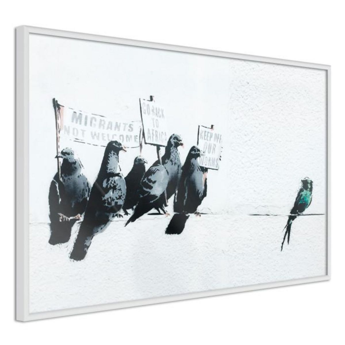 Paris Prix Affiche Murale Encadrée  Banksy Pigeons
