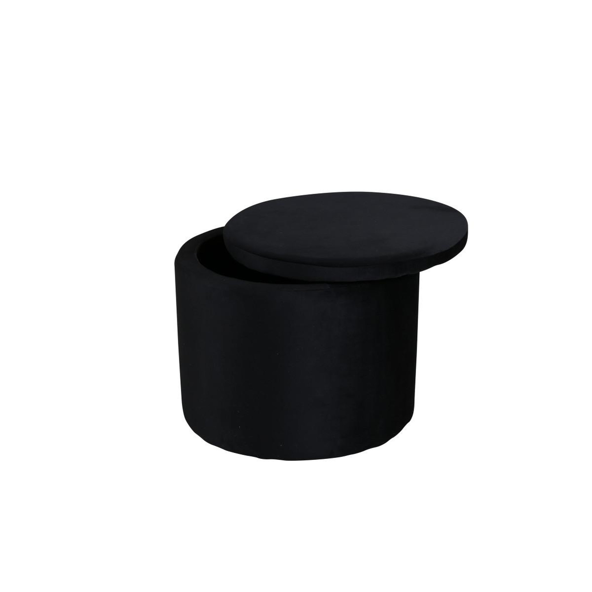 Voir la diapositive 2 : Paris Prix Pouf coffre en velours  dunken  51cm noir
