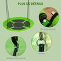 Voir la diapositive 5 : OUTSUNNY Balançoire nid d'oiseau ronde balançoire panier Ø 110 cm 4 anneaux inclus métal époxy Oxford haute densité vert
