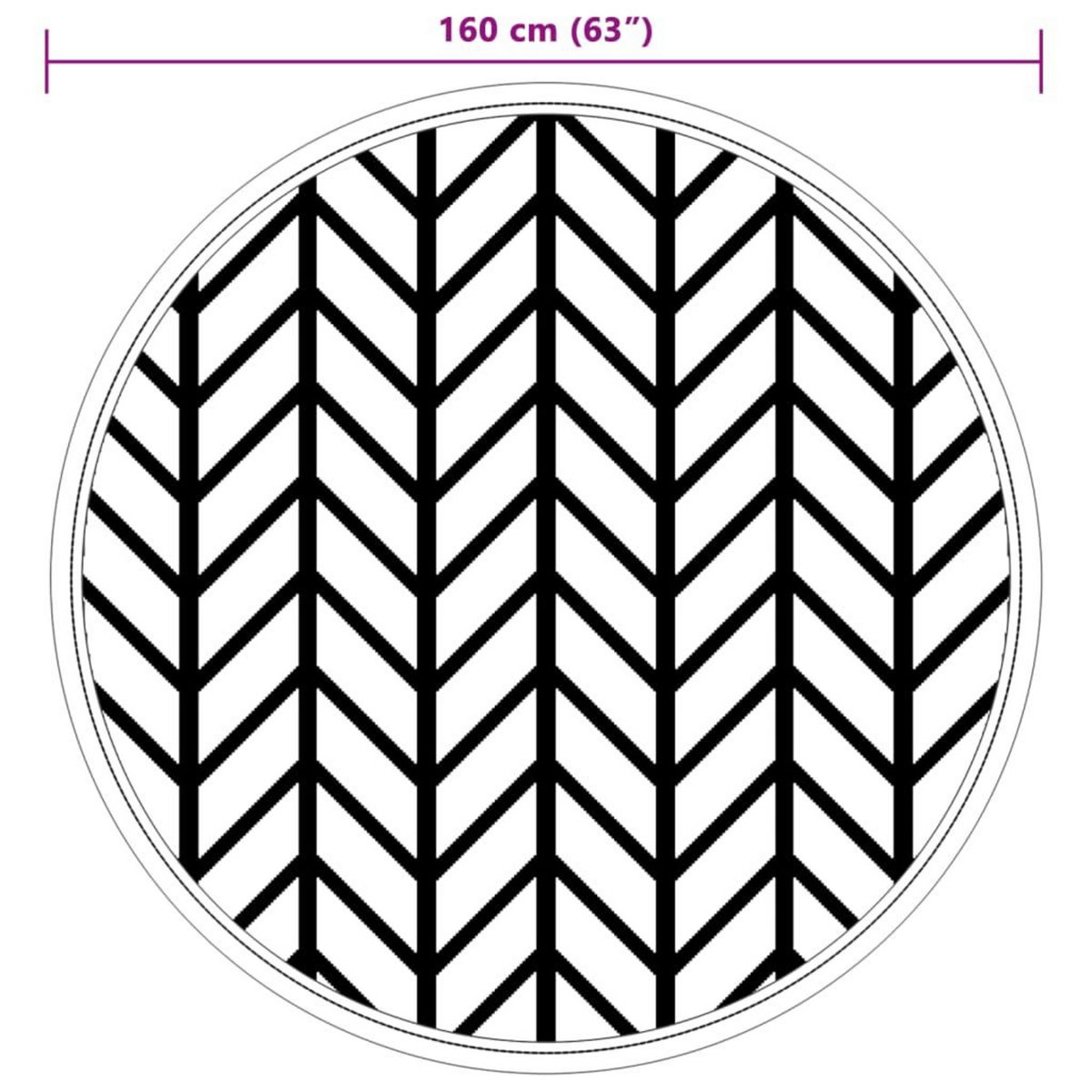 VIDAXL Tapis d'exterieur ARAKIL gris Ø160 cm PP