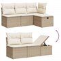 Voir la diapositive 3 : VIDAXL Salon de jardin avec coussins 6 pcs beige resine tressee
