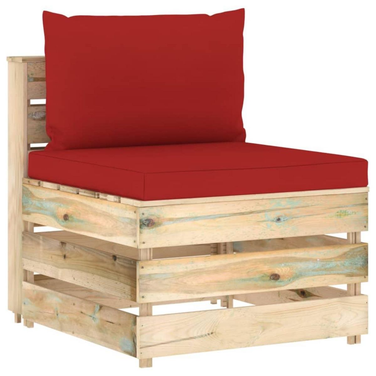 VIDAXL Salon de jardin 3 pcs avec coussins Bois impregne de vert