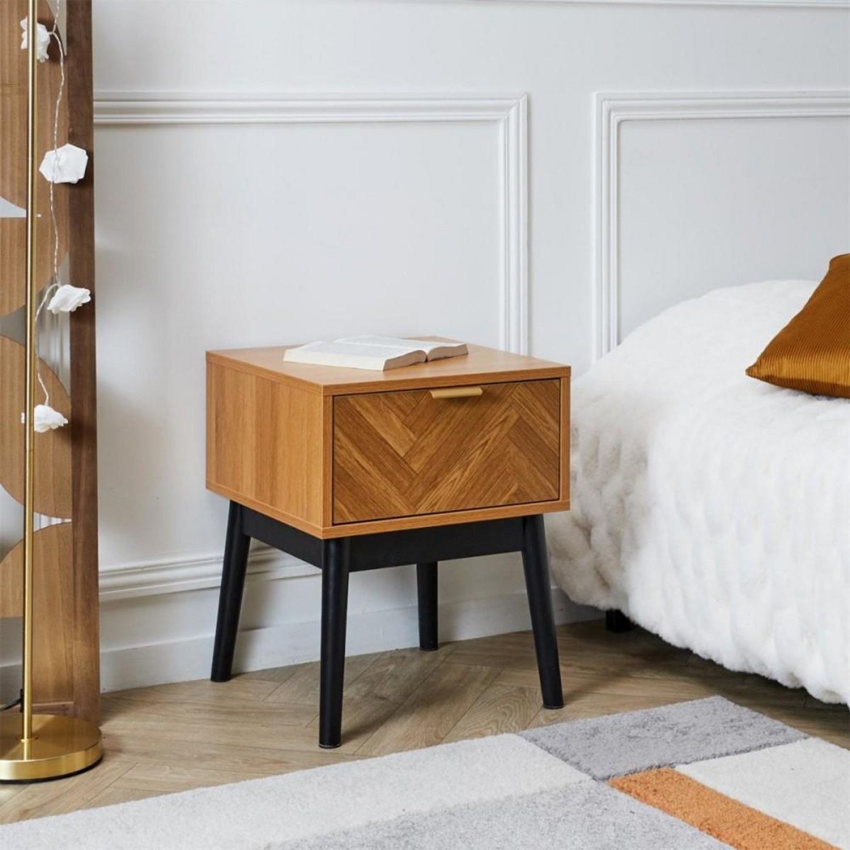 The Home Deco Factory Table de chevet en bois FELIX
