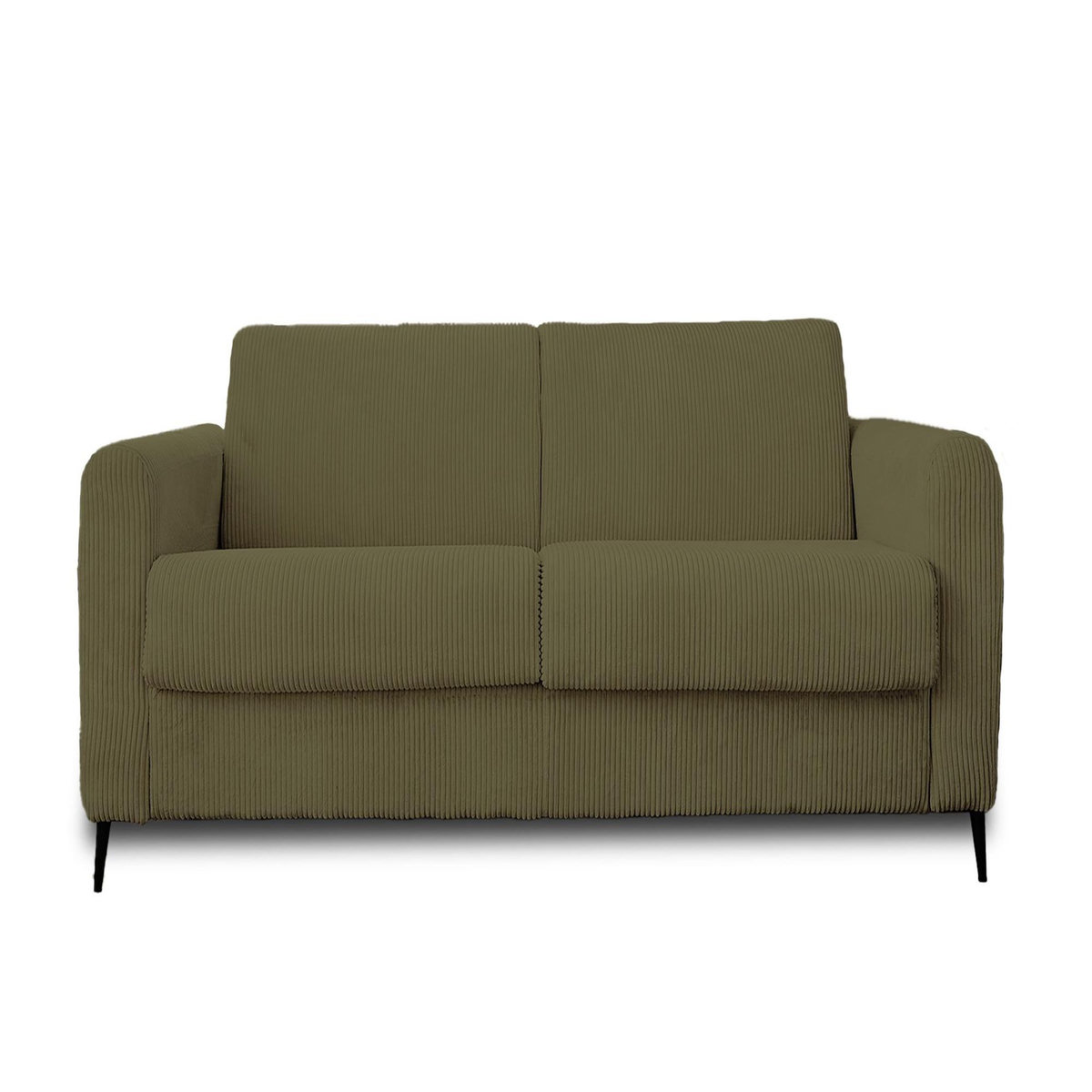 LISA DESIGN Owen - canapé 3 places convertible express couchage quotidien 140 cm matelas 12 cm en velours côtelé