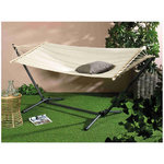 JARDIDECO Hamac à barres polycoton Blanc 200 x 100 cm