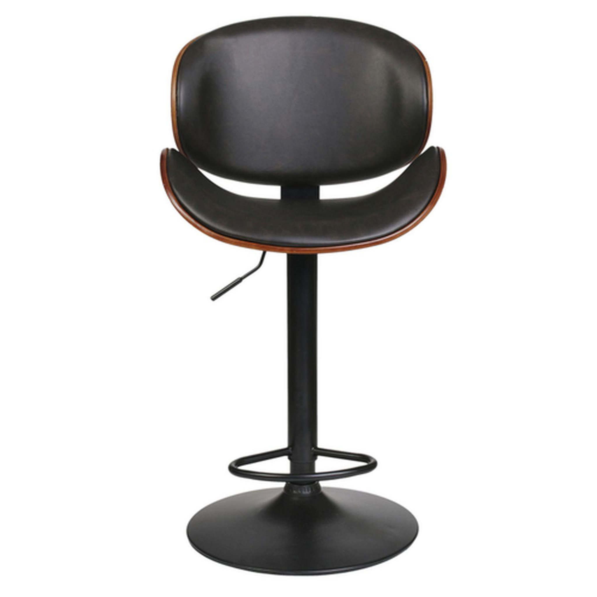 Voir la diapositive 2 : TOILINUX Chaise de Bar Reno - Hauteur réglable - effet Bois et Noir