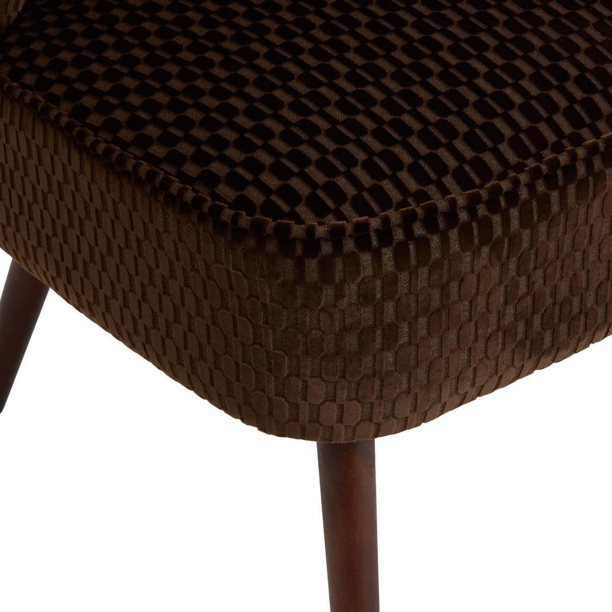 Voir la diapositive 2 : ATMOSPHERA Fauteuil Crapaud à Motifs  Chiara  80cm Marron Tonka
