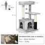 Voir la diapositive 3 : PAWHUT Arbre à chat griffoirs sisal naturel et massant grande niche plateforme panier jeu boule suspendue peluche gris