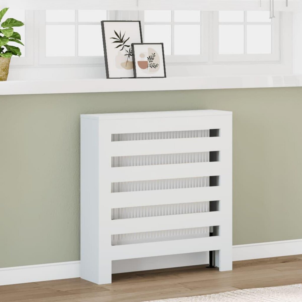 VIDAXL Cache-radiateur blanc 78x20x82 cm bois d'ingenierie