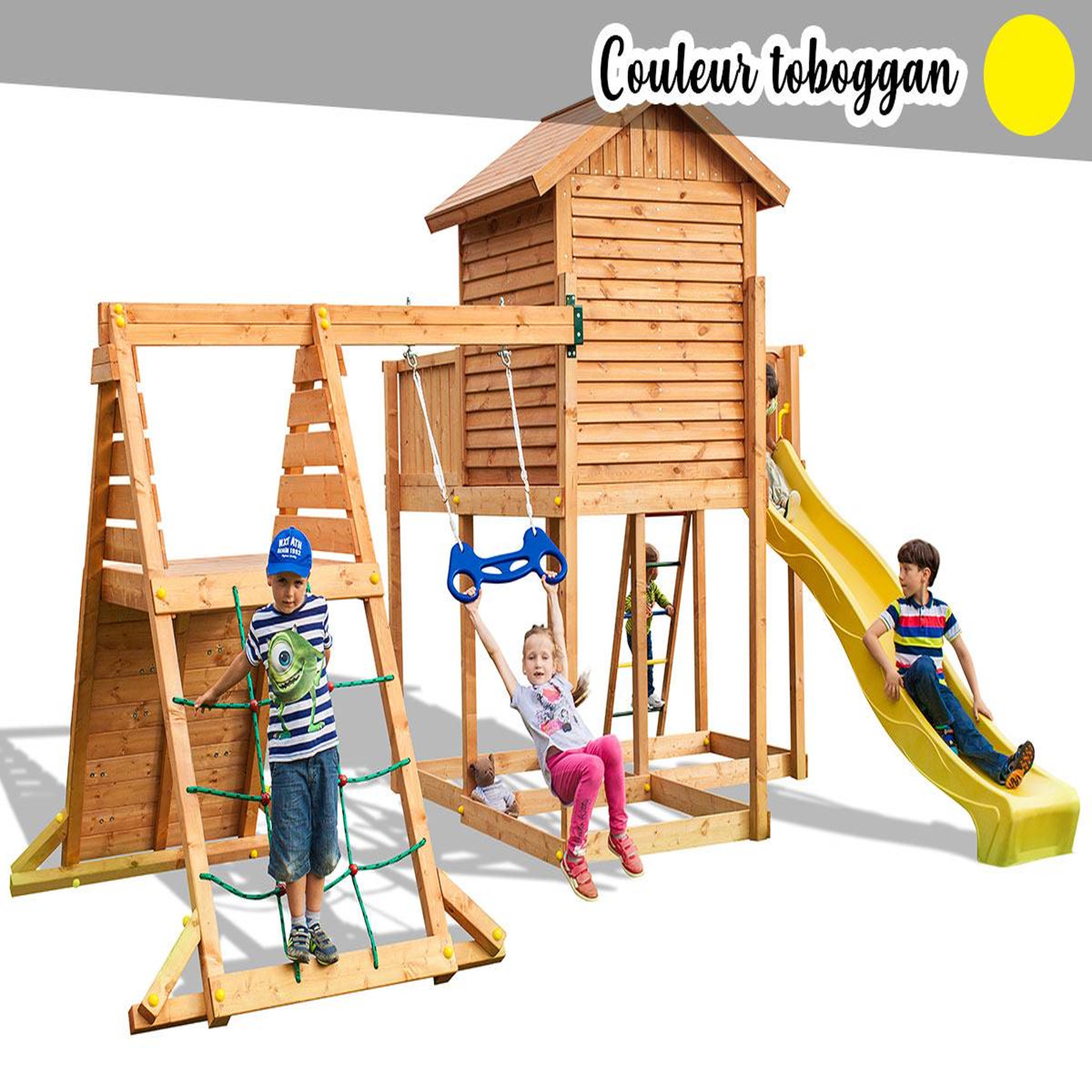Fungoo Aire de jeux my side spider - toboggan jaune - fungoo