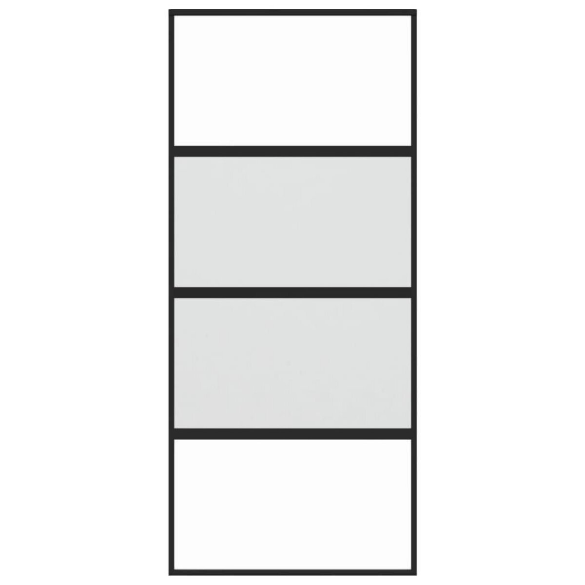 VIDAXL Porte coulissante noir 90x205 cm verre trempe aluminium