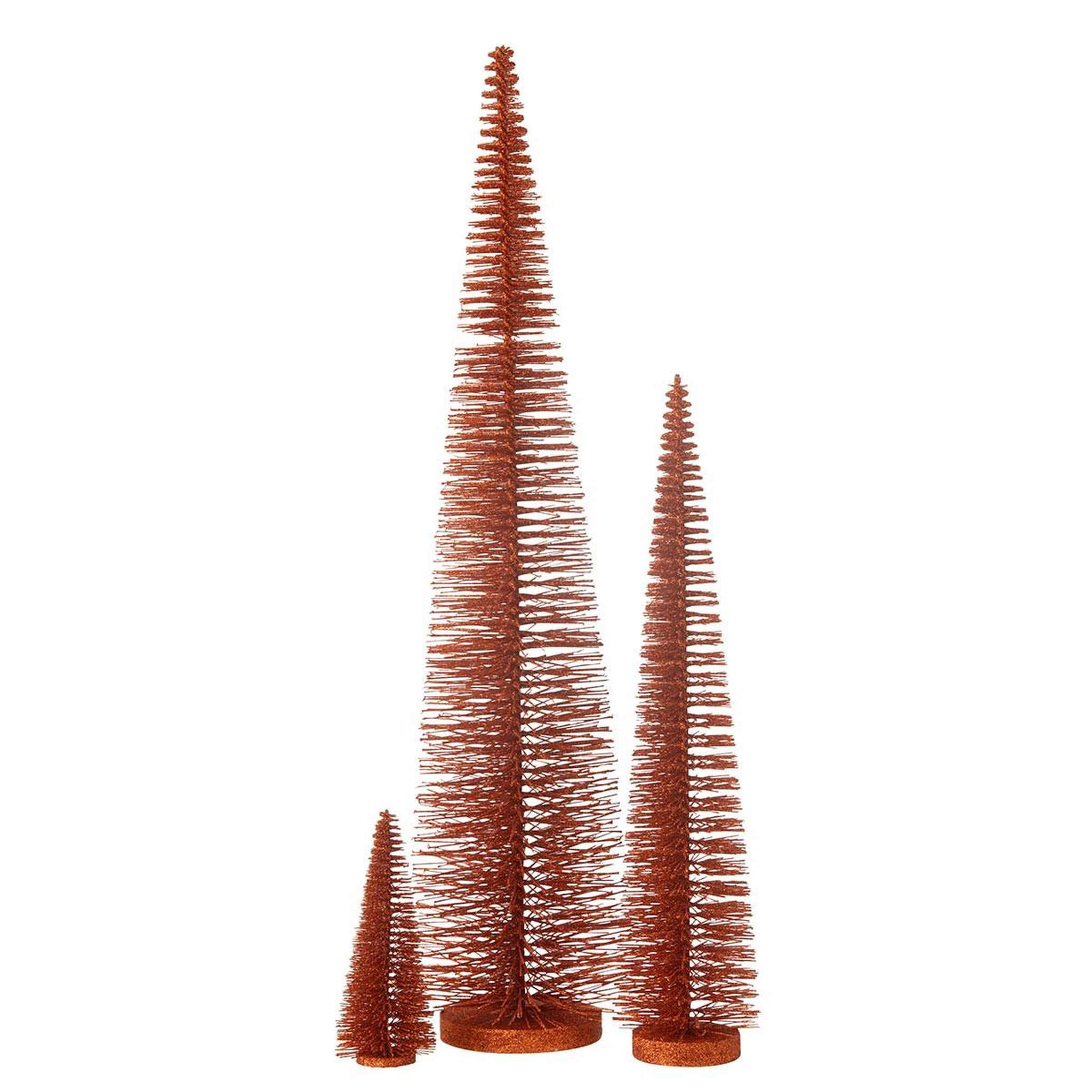 Voir la diapositive 2 : J-LINE Sapin de noël déco pailleté  josh  61cm cuivre