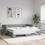 VIDAXL Lit de jour avec gigogne sans matelas gris clair 90x200 cm