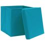 Voir la diapositive 3 : VIDAXL Boîtes de rangement avec couvercles 10pcs 28x28x28cm Bleu azure