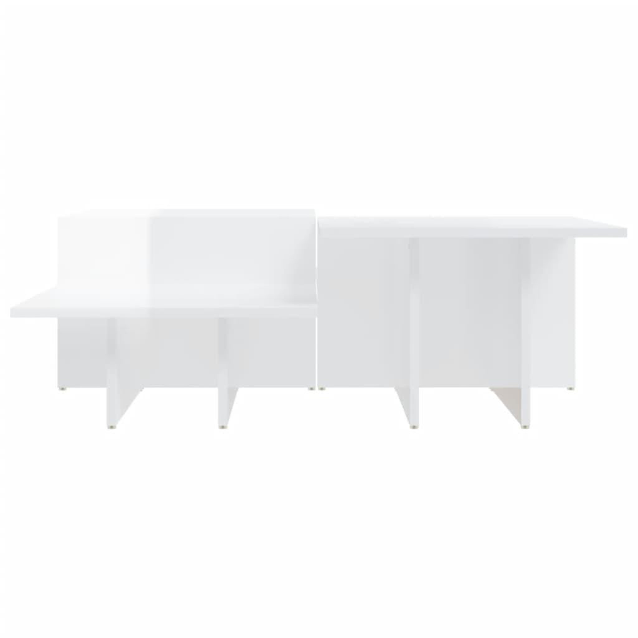 Voir la diapositive 5 : VIDAXL Tables basses 2 pcs blanc brillant bois d'ingenierie