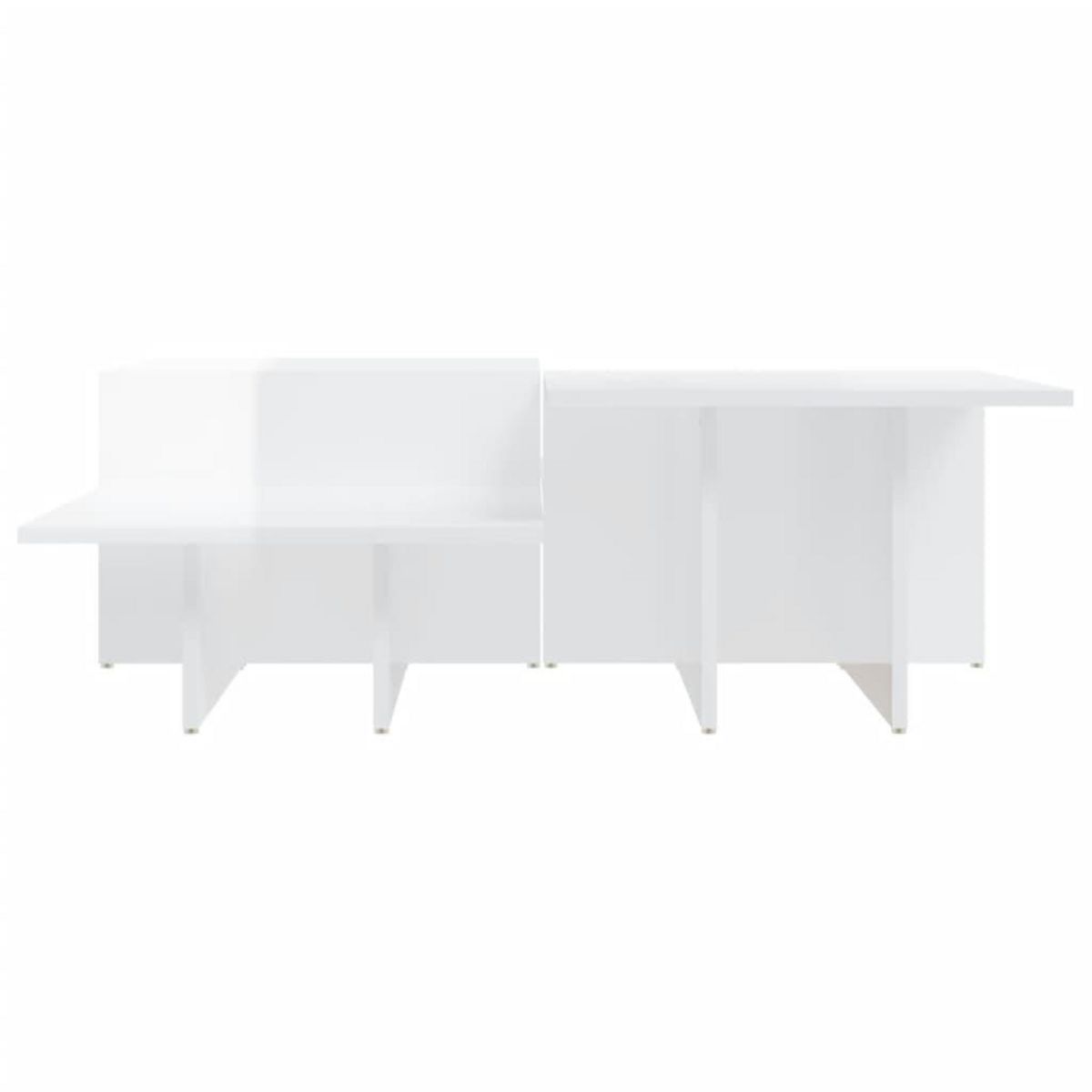VIDAXL Tables basses 2 pcs blanc brillant bois d'ingenierie