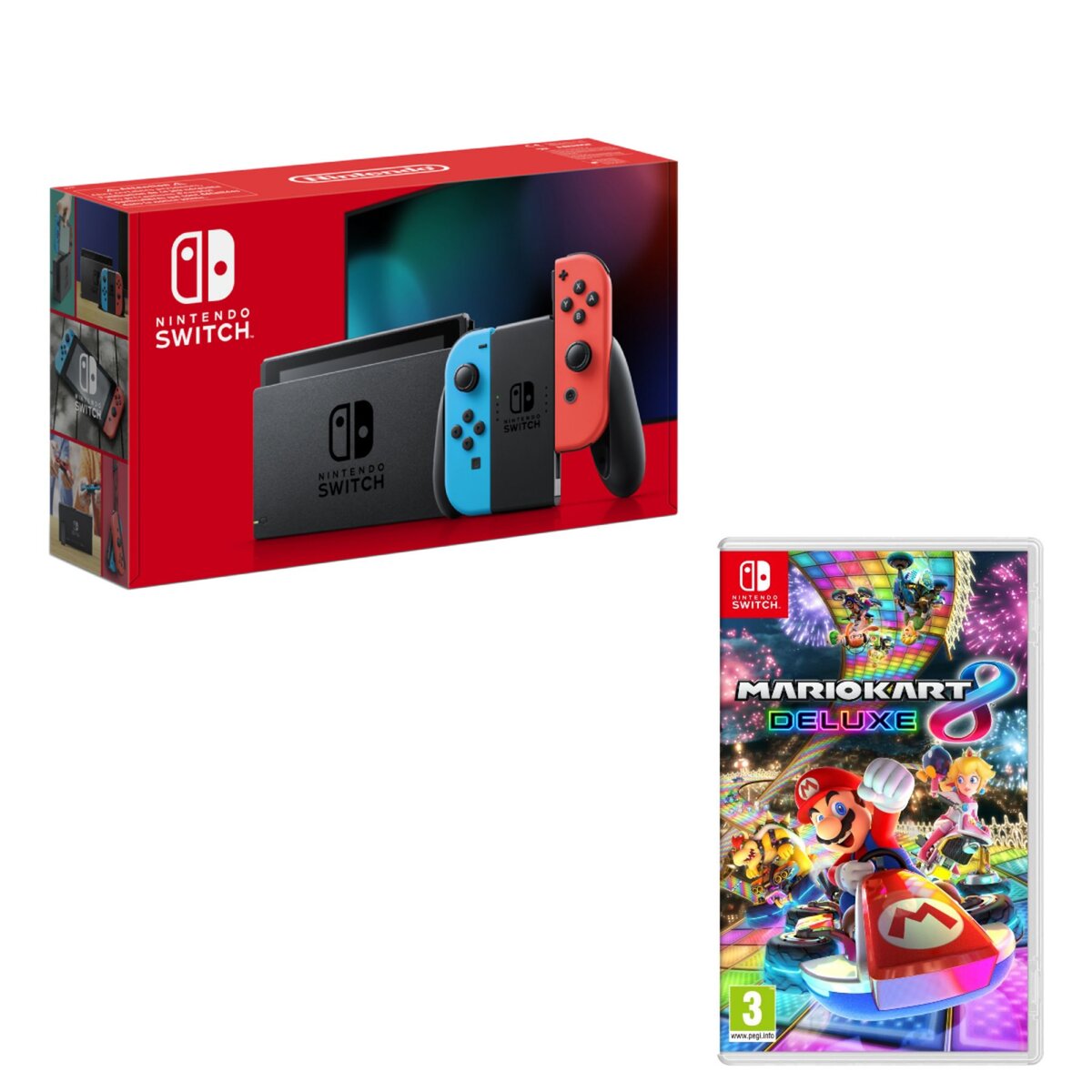 NINTENDO Console Nintendo Switch Joy-Con Bleu et Rouge + Mario Kart 8 Deluxe