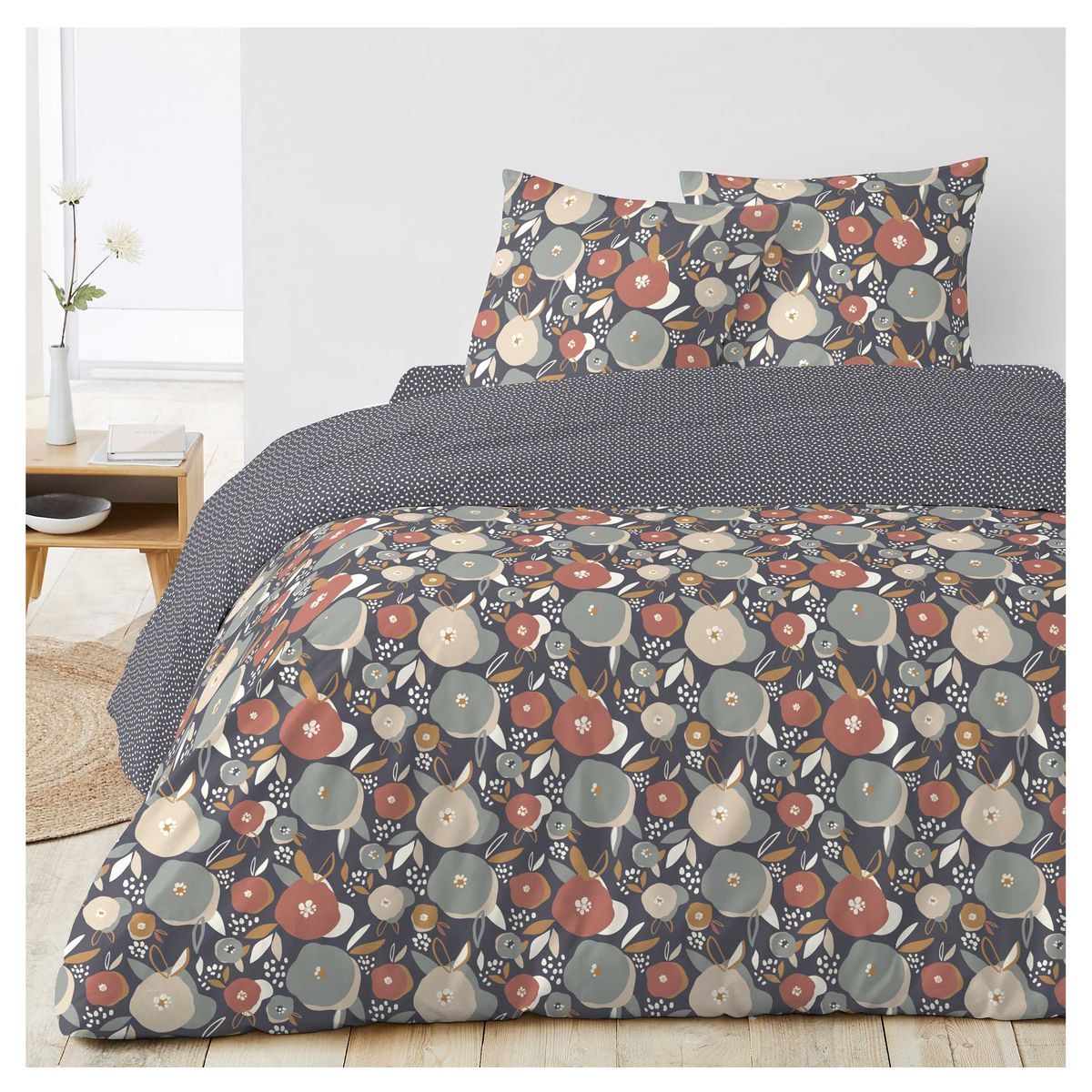 Parure housse de couette fantaisie en coton 57 fils POPPY