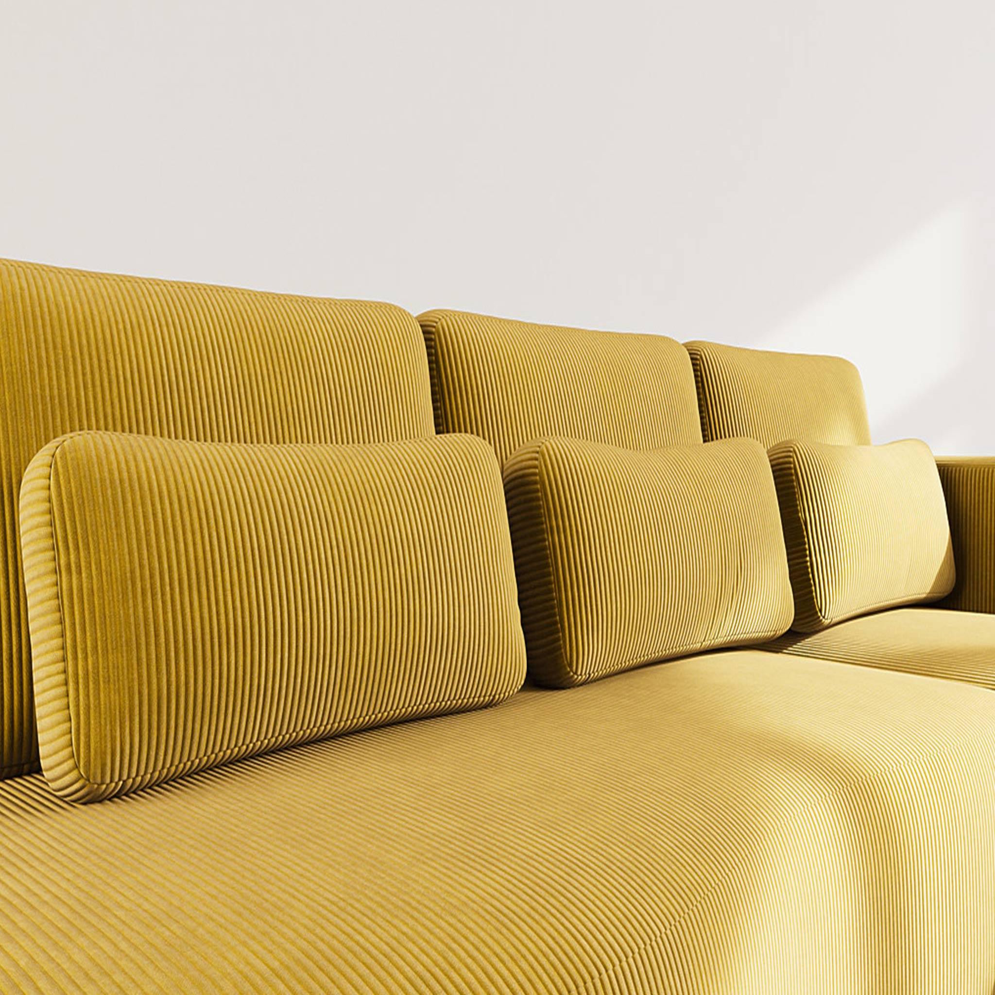 Voir la diapositive 4 : BEST MOBILIER Mahina - canapé d'angle droit 4 places convertible avec coffre en velours côtelé