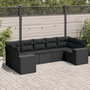 Voir la diapositive 1 : VIDAXL Salon de jardin 7 pcs avec coussins noir resine tressee