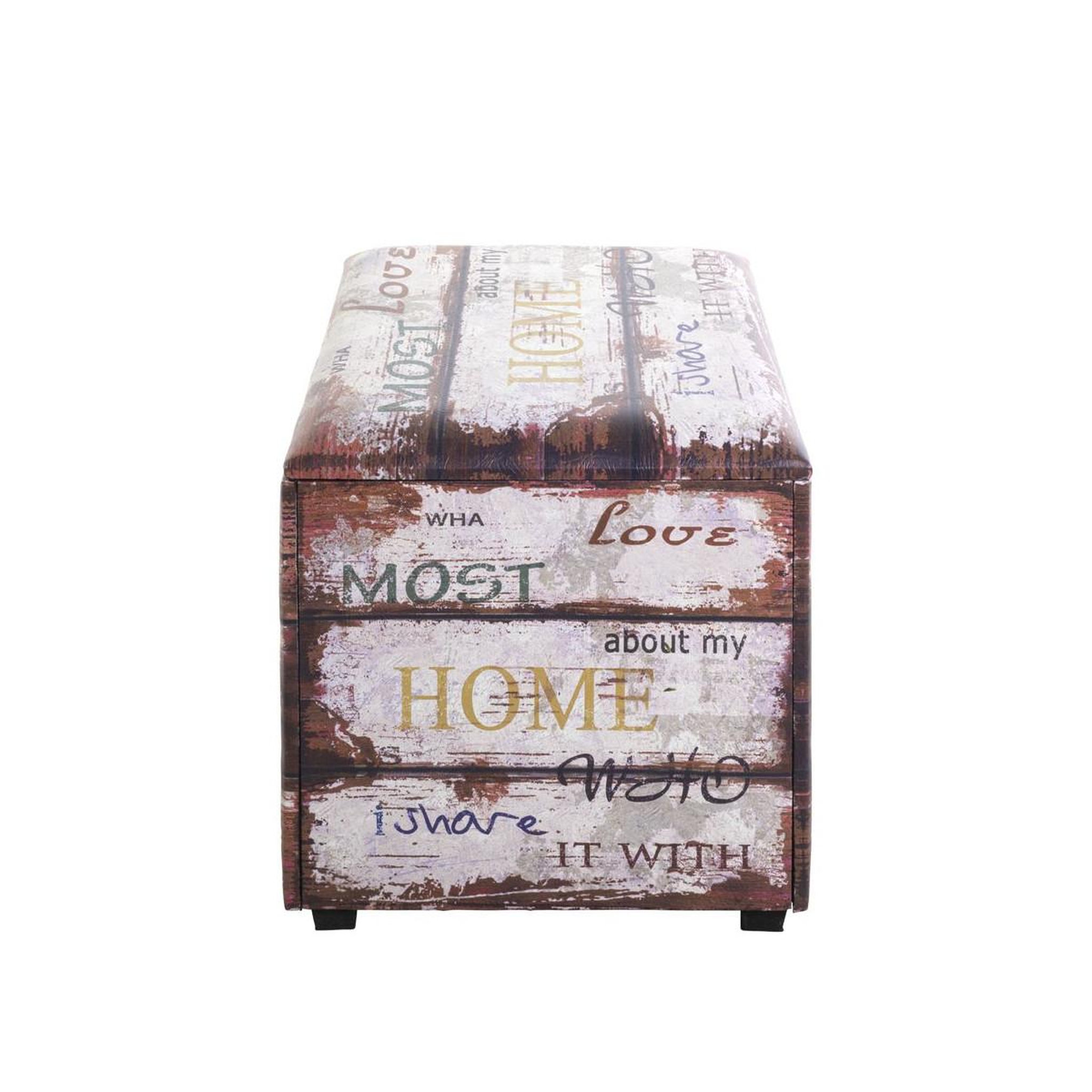 Voir la diapositive 3 : Paris Prix Coffre de Rangement Vintage  Mots  65cm Marron
