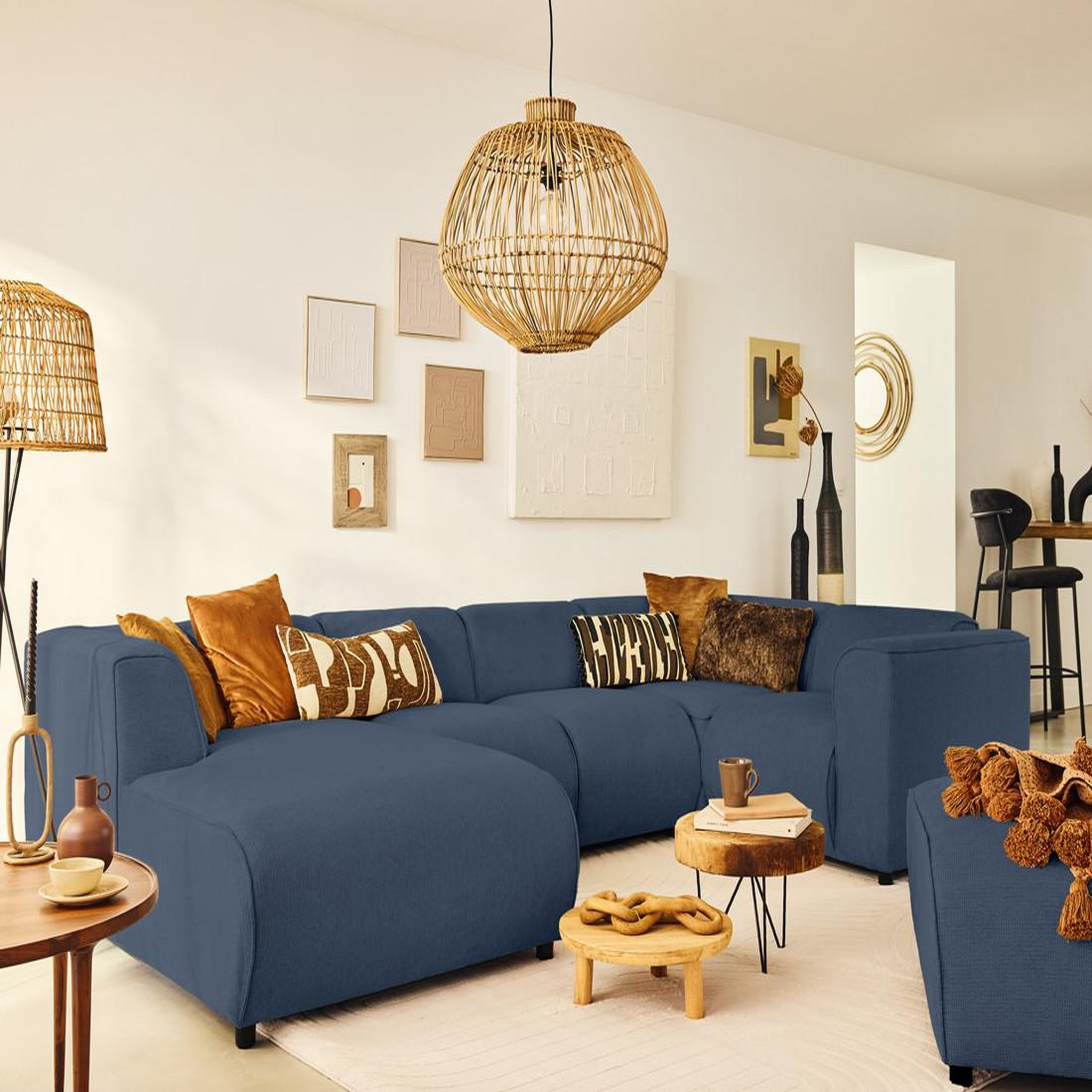 Voir la diapositive 2 : LISA DESIGN Suaro - module d'angle réversible en tissu texturé