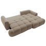 Voir la diapositive 2 : BEST MOBILIER Yulin - canapé d'angle droit 4 places convertible avec coffre en tissu bouclette