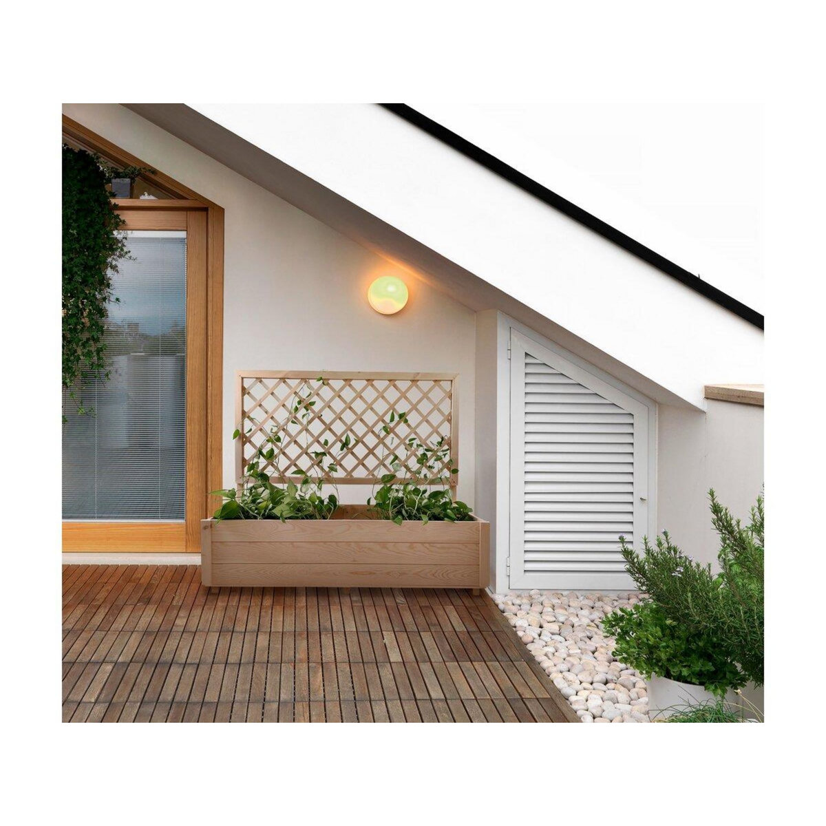 Habitat et Jardin Jardinière en bois  Orpin  avec treillis - 128 x 44.5 x 103.5 cm